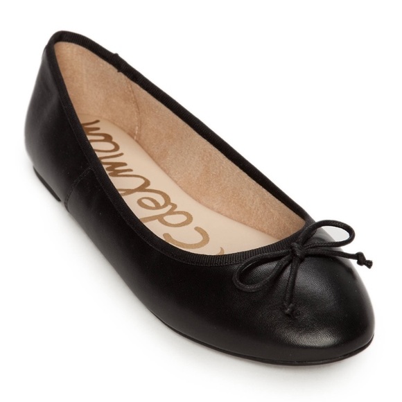 Sam Edelman Shoes - SAM EDELMAN CARRIE BLACK LEATHER BOW TIE FLATS